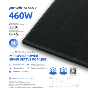 Yingli Solar PANDA 3.0 Mini 2 460W N-Type TOPCon BIFACIAL Güneş Paneli