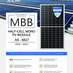 Ankara Solar AS-MQ7 465W Monocrystalline Half-Cut Solar Panel (120 Cells)