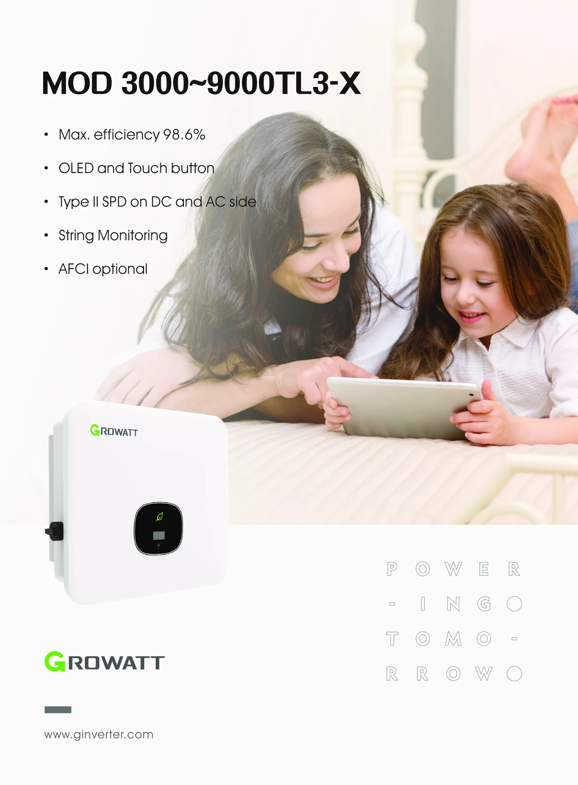 Growatt MOD 3000TL3-X to MOD 9000TL3-X Series Three-Phase On-Grid Inverter