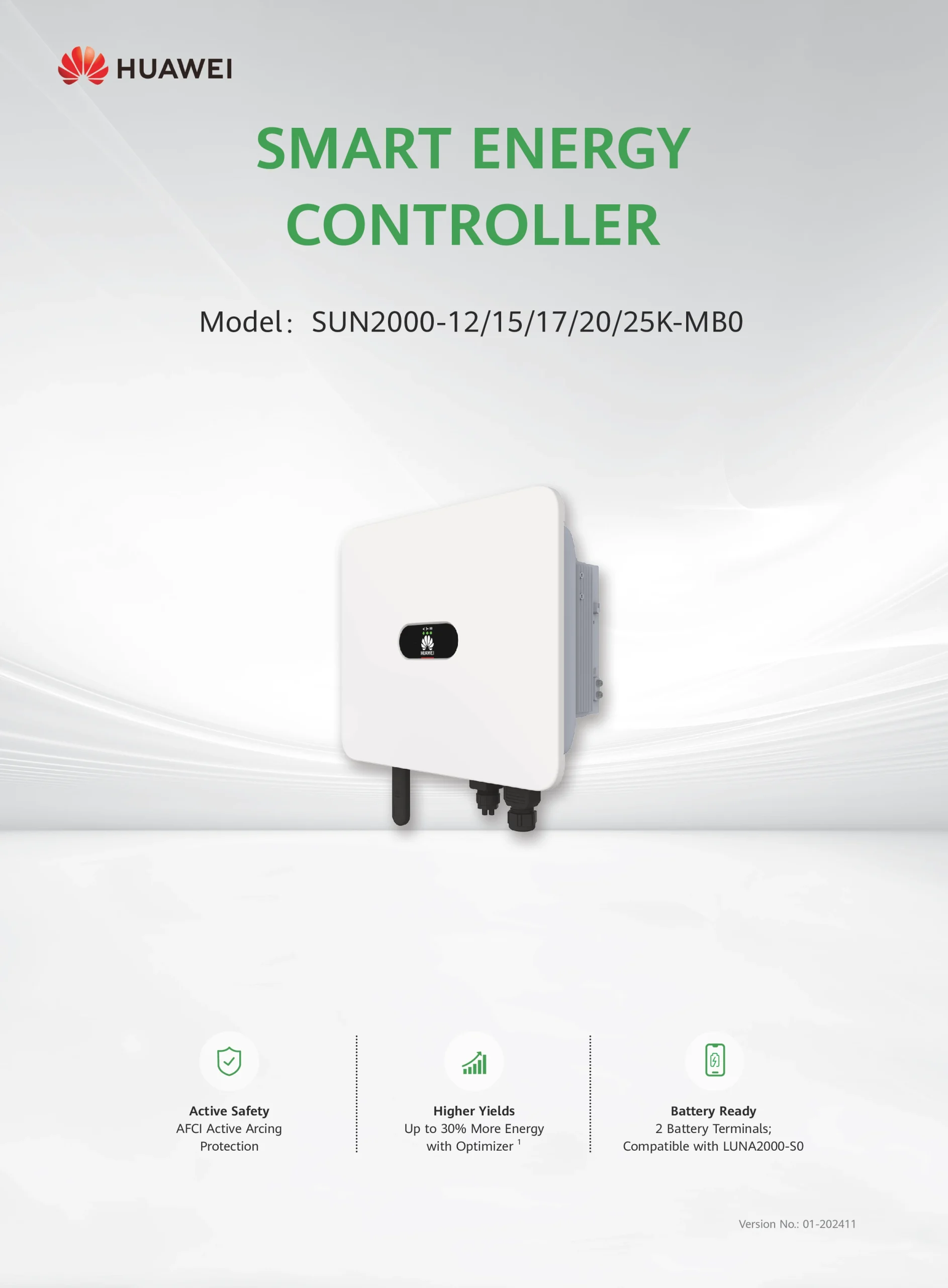 Huawei SUN2000-12KTL~25KTL-MB0 Smart Energy Controller (Commercial Three-Phase Hybrid Inverter)