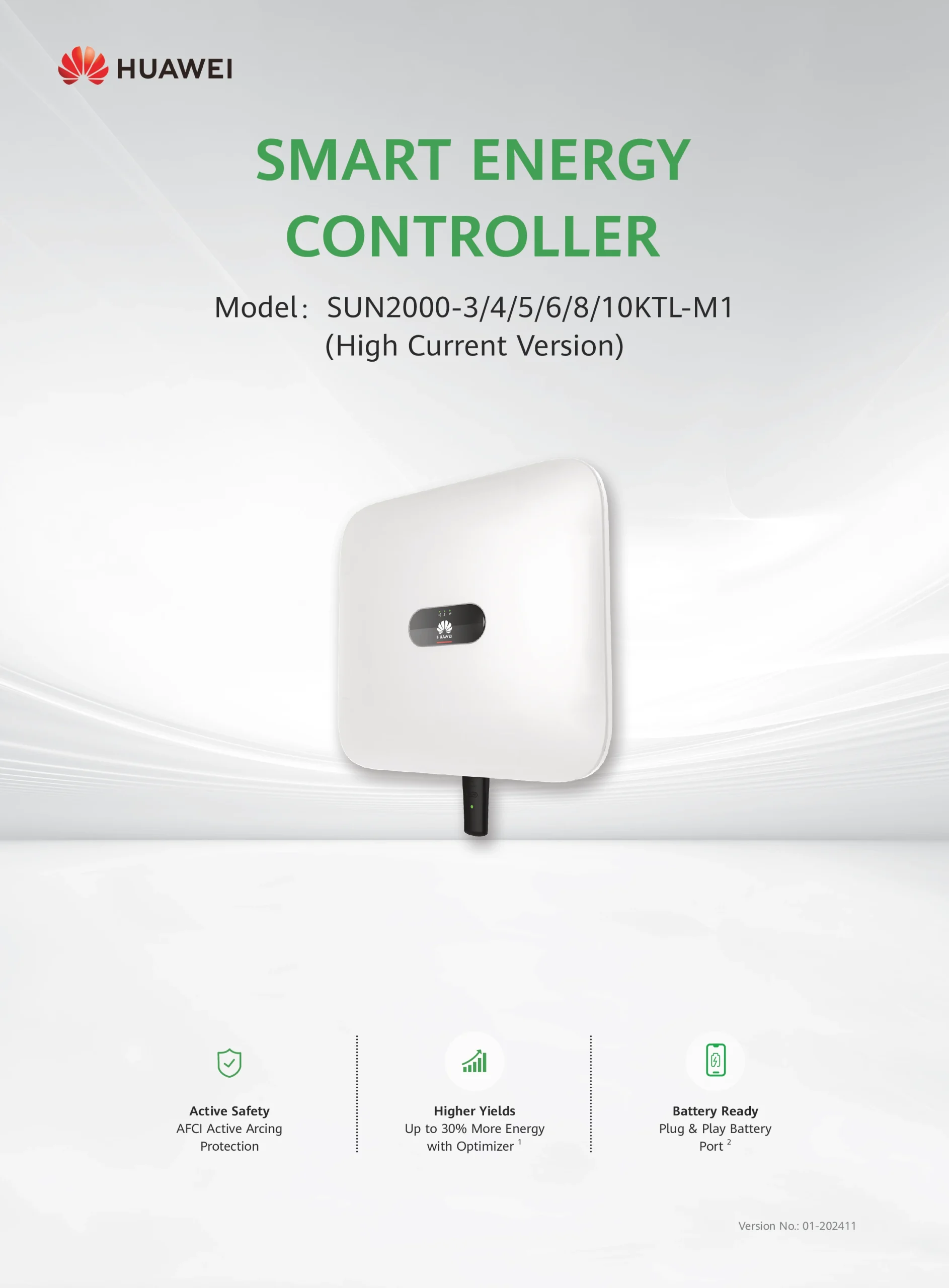 Huawei SUN2000-3KTL~10KTL-M1 Smart Energy Controller (Three-Phase High Current Hybrid Inverter)