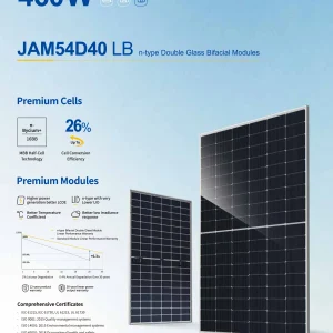 JA Solar Deep Blue 4.0 Pro JAM54D40 LB (Up to 460W) N-Type Bifacial Double Glass Module