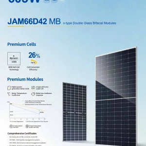 JA Solar Deep Blue 4.0 Pro JAM66D42 MB (Up to 605W) N-Type Bifacial Double Glass Module