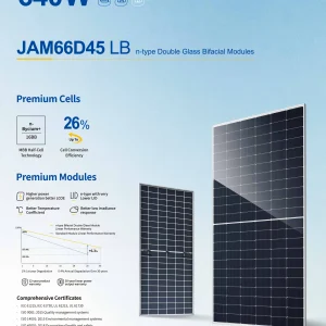 JA Solar Deep Blue 4.0 Pro JAM66D45 LB (Up to 640W) N-Type Bifacial Double Glass Module