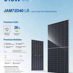JA Solar Deep Blue 4.0 Pro JAM72D40 LB (Up to 615W) N-Type Bifacial Double Glass Module