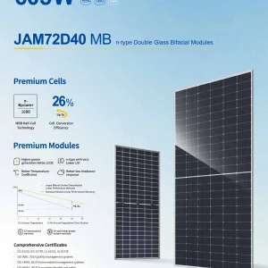 JA Solar Deep Blue 4.0 Pro JAM72D40 MB (Up to 605W) N-Type Bifacial Double Glass Module