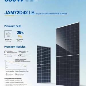 JA Solar Deep Blue 4.0 Pro JAM72D42 LB (Up to 650W) N-Type Bifacial Double Glass Module