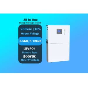 JFY SunAura 5.5KW All-in-One Hybrid Solar Energy Storage System  -  سیستم ذخیره انرژی خورشیدی هیبریدی همه کاره ۵.۵ کیلوواتی JFY SunAura