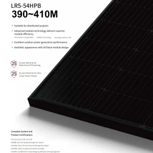 LONGi Hi-MO 5 LR5-54HPB (390~410M) Single Glass Half-Cell Solar Module