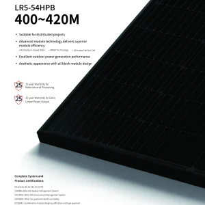 LONGi Hi-MO 5 LR5-54HPB (400~420M) Single Glass Half-Cell Solar Module
