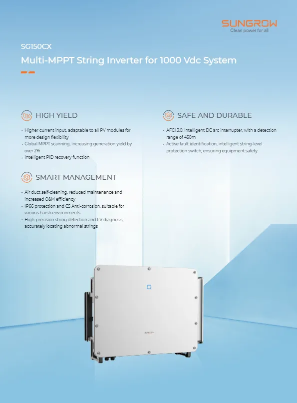 Sungrow SG150CX Multi-MPPT String Inverter for 1000 Vdc System